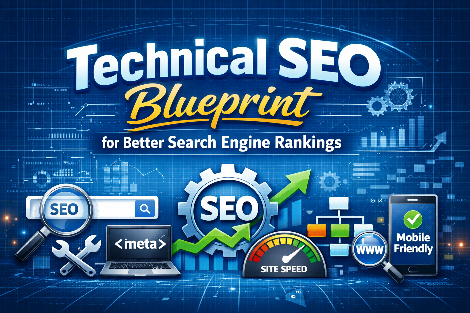 A detailed Technical SEO optimization flowchart for webmasters.