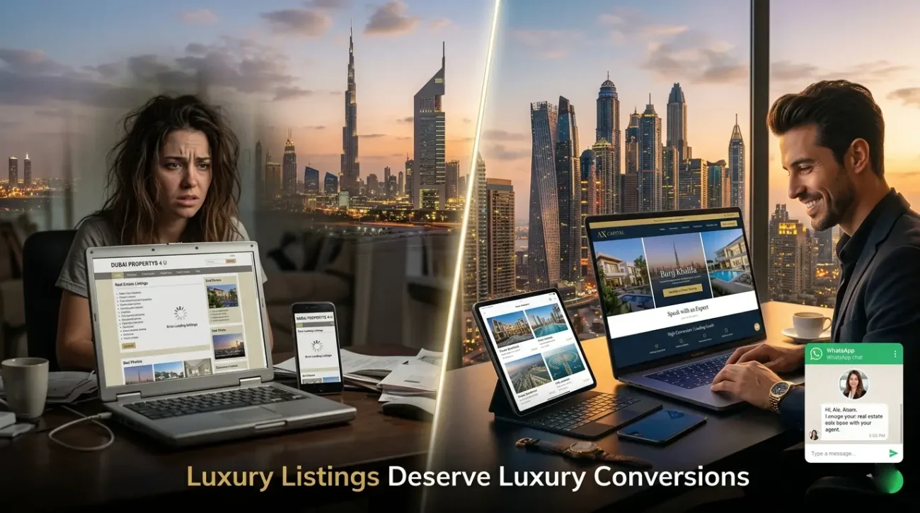 luxury real estate website redesign Dubai